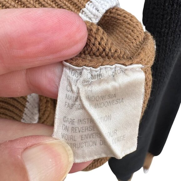 La Mode Active Sportswear Vintage Mens V-Neck Argyle Brown Knit Grandpa Sweater - Picture 9 of 12